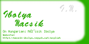 ibolya macsik business card